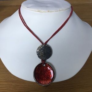 Woman in Red Necklace